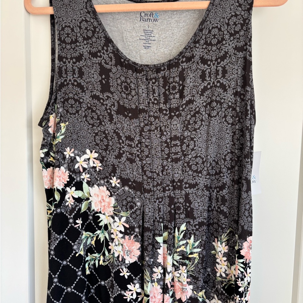 Croft & Barrow Floral Patterned Sleeveless Blouse
